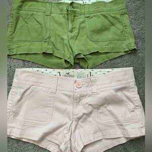 Hollister Light Pink Cotton Casual Shorts